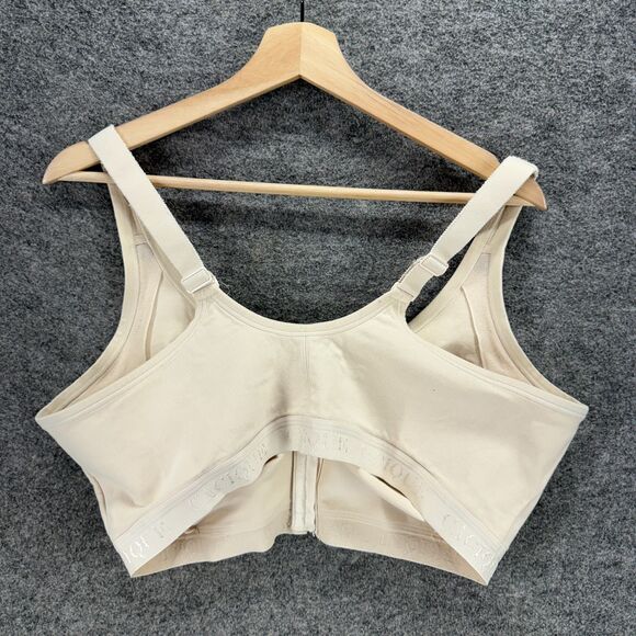 Cacique Bralette Bra Women 44DDD Beige Opaque Wireless Front Closure Cotton - Picture 2 of 5